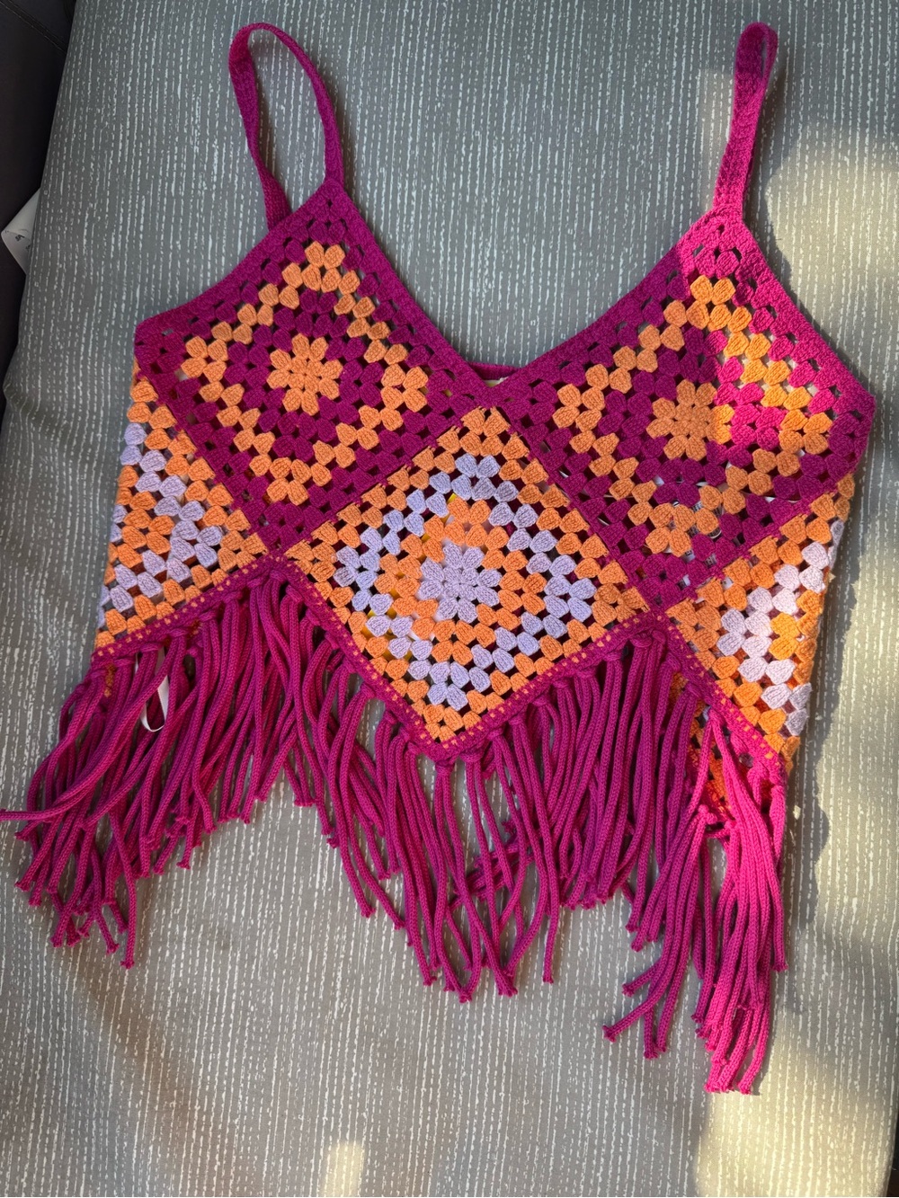 Circus by Sam Edelman Sz XS  Crochet Fringe Crop Top NWT😊😊